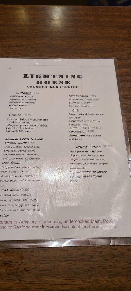 Lightning Horse Bar and Grill Menu image 3